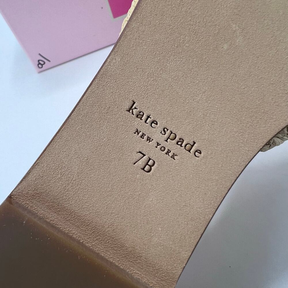 Kate Spade Dock Crystal Natural Braided Raffia Slide 10011323 Women 7B NWB - Picture 9 of 10
